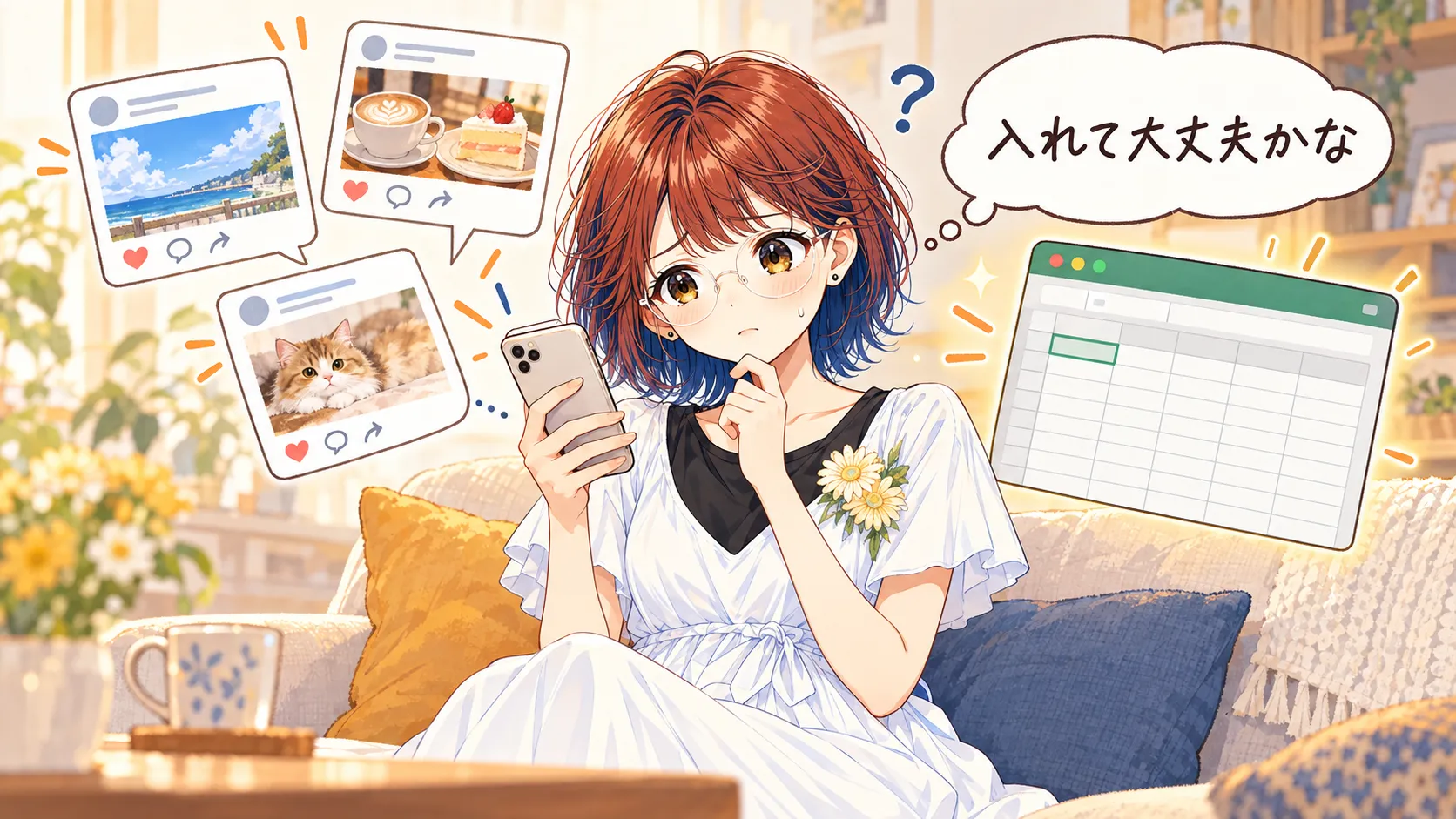 無料のOffice互換ソフトを前に「入れて大丈夫かな」と迷う様子
