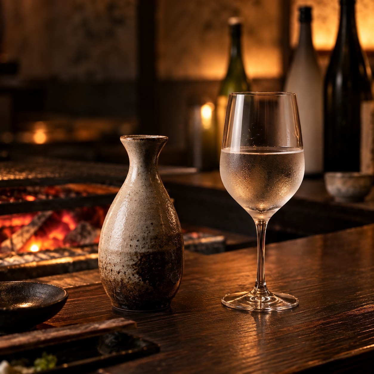 日本酒とグラス